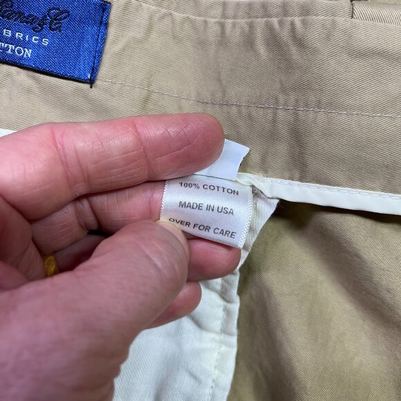 Vintage Normandy & Monroe Size 38R Tan Pleat-Front Pants Loro Piana Fabric - Picture 15 of 15